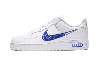 Air Force 1 Low Sketch Blue Swoosh